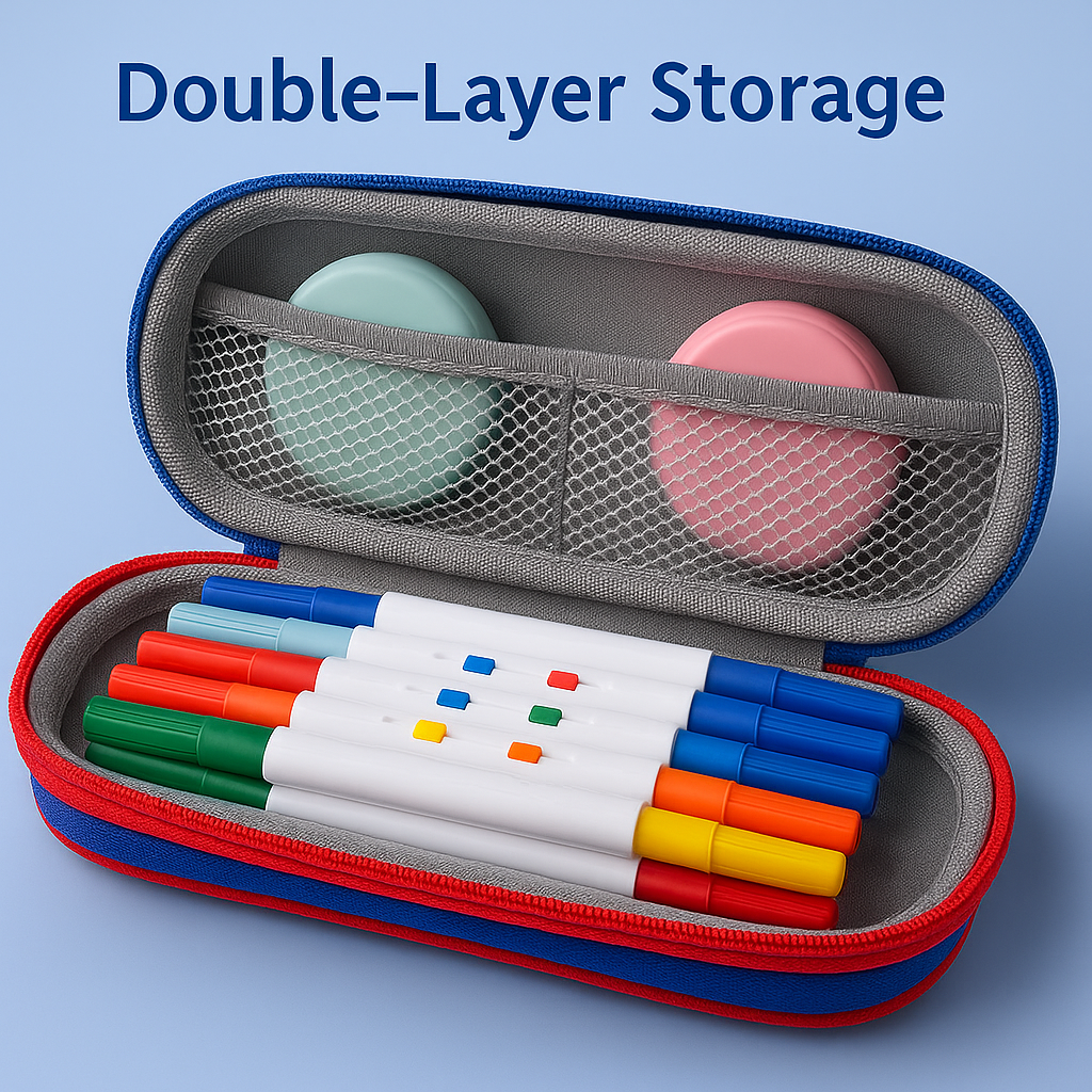 Estojo Escolar Infantil Afiyaan – Grande Capacidade com Duplo Zíper, Design 3D de Astronauta, Unicórnio e Dinossauro, Portátil e Resistente