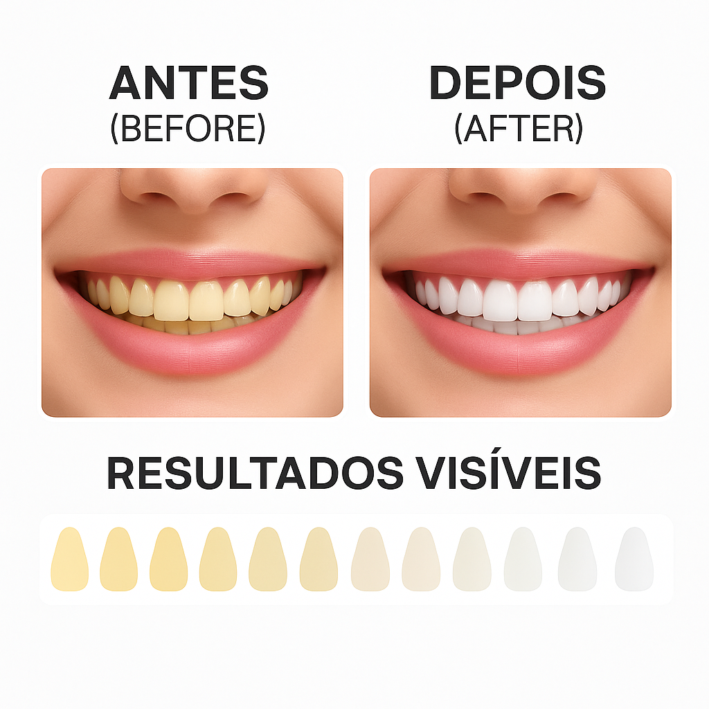Kit de Clareamento Dentário Sem Fios, Recarregável, Sem Peróxido, com Luz LED de Raios Azul e Vermelho (Rechargeable Cordless Peroxide Free Red Blue Ray LED Light Wireless Teeth Whitening Kit)