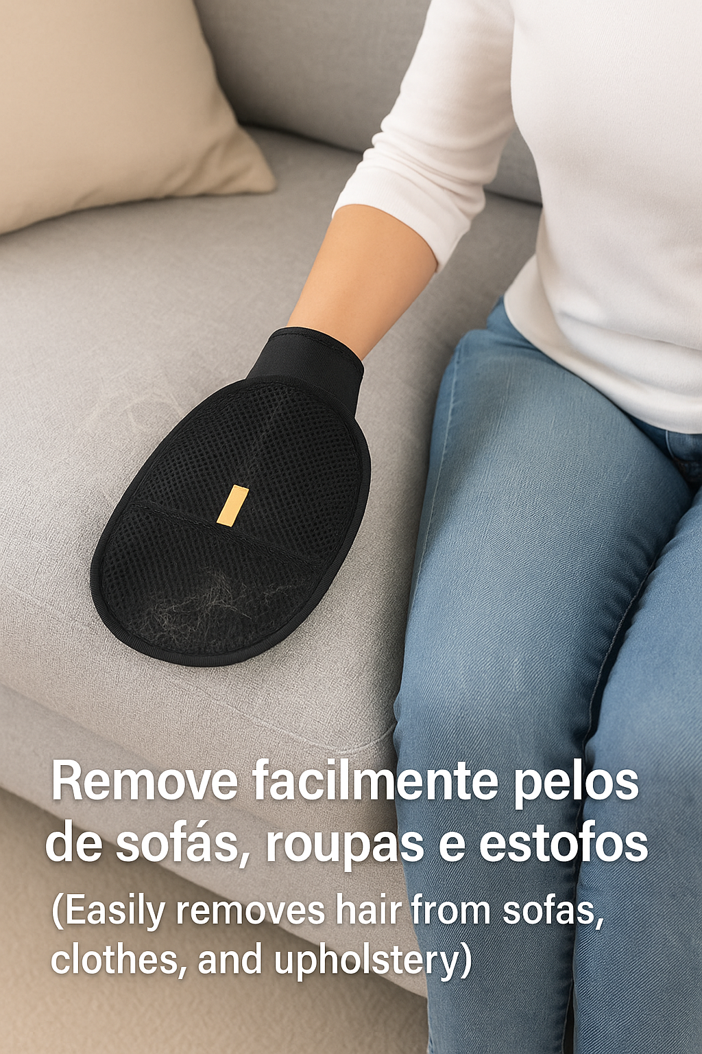 Luvas Eletrostáticas Removedoras de Pelos de Animais Afiyaan – Pack com 2 + Fecho Zip – Reutilizáveis, Sem Produtos Químicos – Removem Facilmente Pelos de Animais de Sofás, Tapetes, Bancos de Carro e Camas – Ecológicas e Duráveis