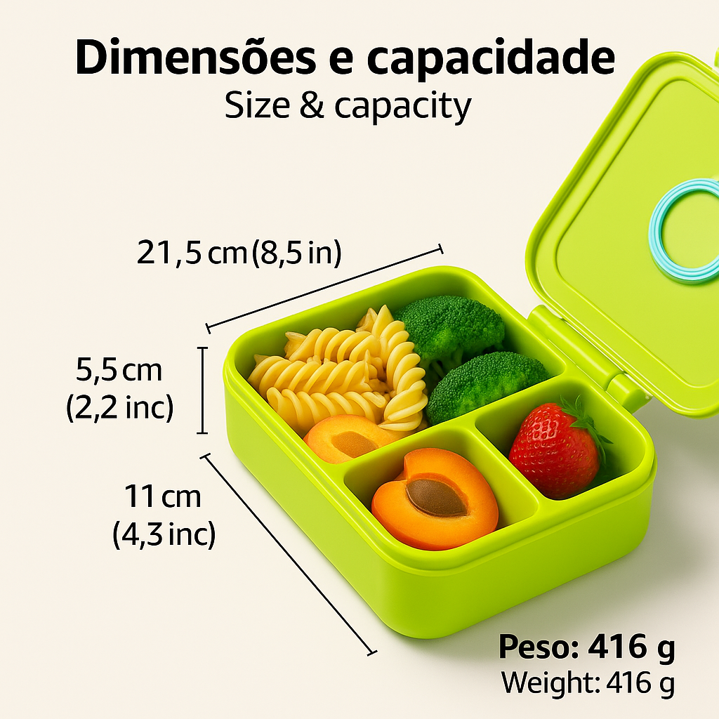 Lancheira Infantil Afiyaan – Caixa de Almoço com Design Divertido de Dinossauro, Portátil e Resistente