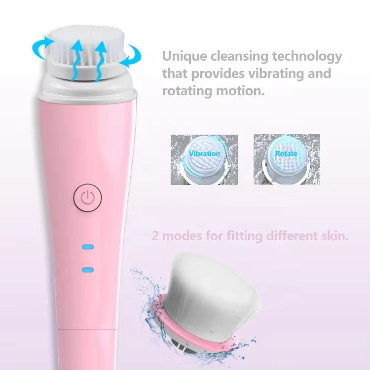 SG-703 Limpador Facial Sónico 3 em 1 a Pilhas – Multi-funcional com Cabeças de Escova Substituíveis para Esfoliação da Pele