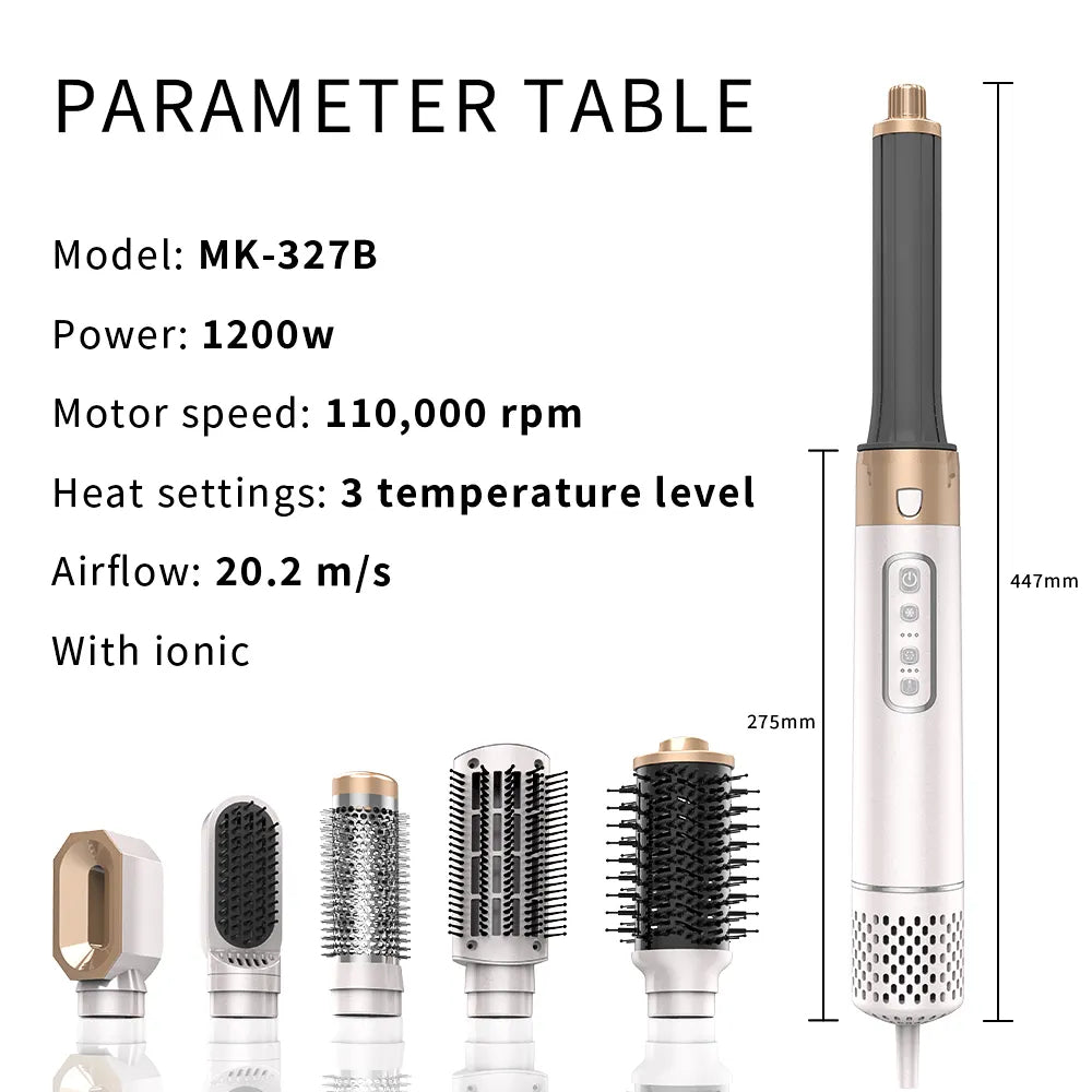 Mesky Ferramenta de Estilização de Cabelo 5 em 1 – Multi Styler Iónico BLDC de Alta Velocidade, Secador de Cabelo, Escova de Ar Quente e Escova Modeladora