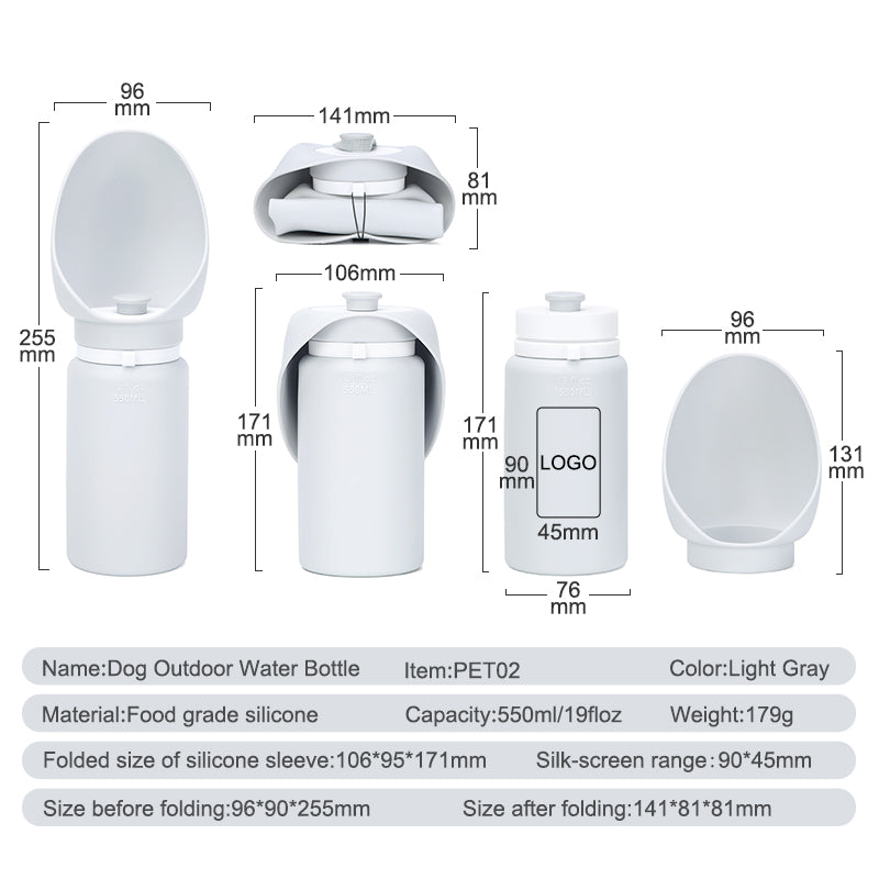 Garrafa Portátil de Água para Cães – Bebedouro de Silicone de Viagem, Antivazamento, Tigela para Cachorros e Animais de Estimação