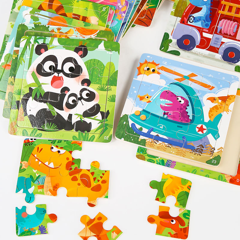 Puzzle Infantil 9 Peças – Quebra-Cabeça Educativo em Miniatura, Brinquedo de Aprendizagem Precoce para Meninos e Meninas