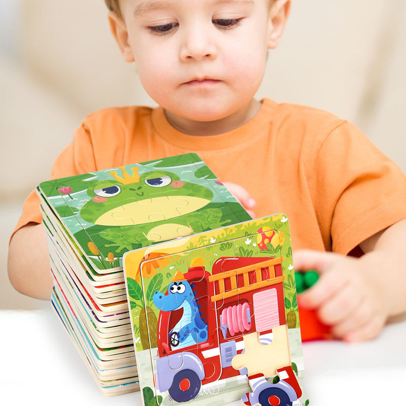 Puzzle Infantil 9 Peças – Quebra-Cabeça Educativo em Miniatura, Brinquedo de Aprendizagem Precoce para Meninos e Meninas