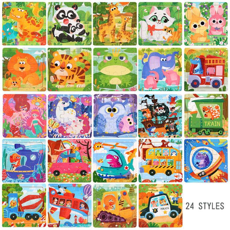 Puzzle Infantil 9 Peças – Quebra-Cabeça Educativo em Miniatura, Brinquedo de Aprendizagem Precoce para Meninos e Meninas