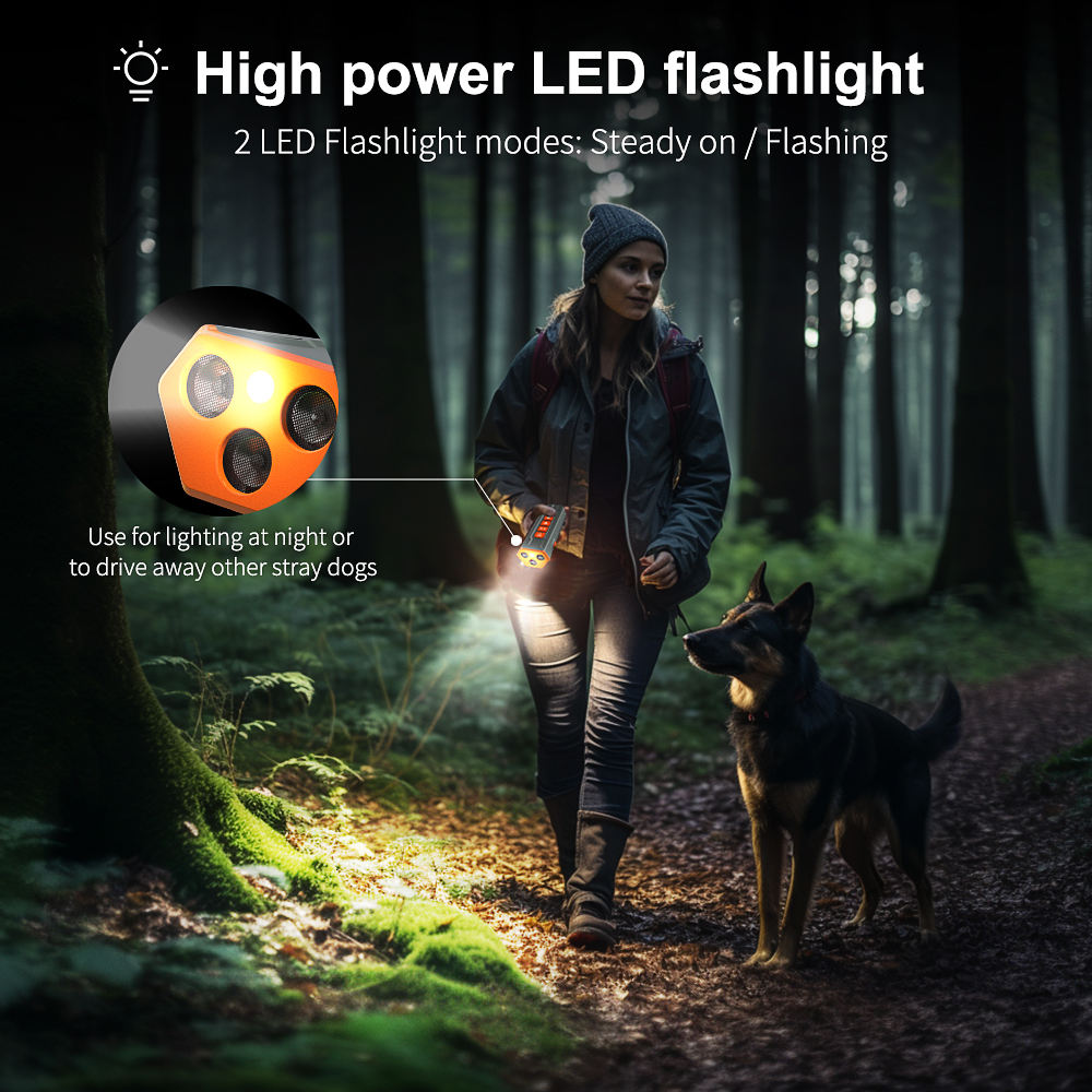 Dispositivo de Controlo de Latido – Aparelho Ultrassónico para Cães com LED, Repelente Ultrassónico Portátil