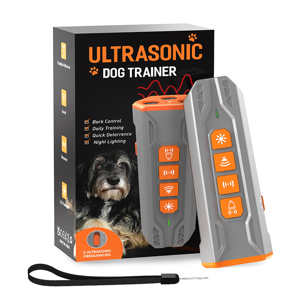 Dispositivo de Controlo de Latido – Aparelho Ultrassónico para Cães com LED, Repelente Ultrassónico Portátil