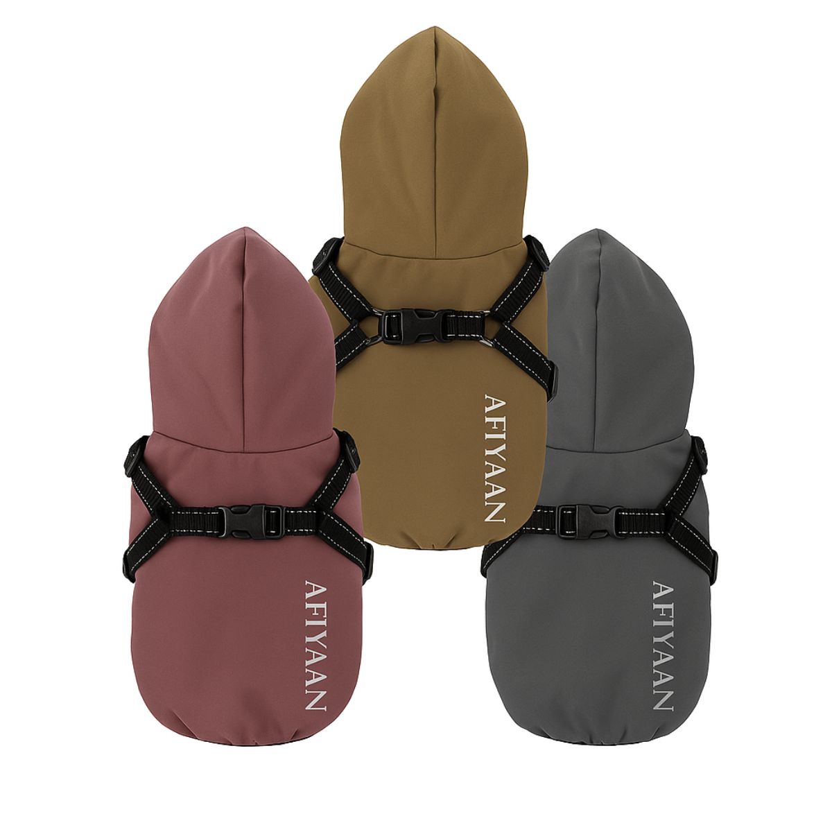 Roupas Impermeáveis para Cães com Estilo – Arnês Peitoral Refletor – Capa de Chuva para Cães – Colete com Arnês Integrado
