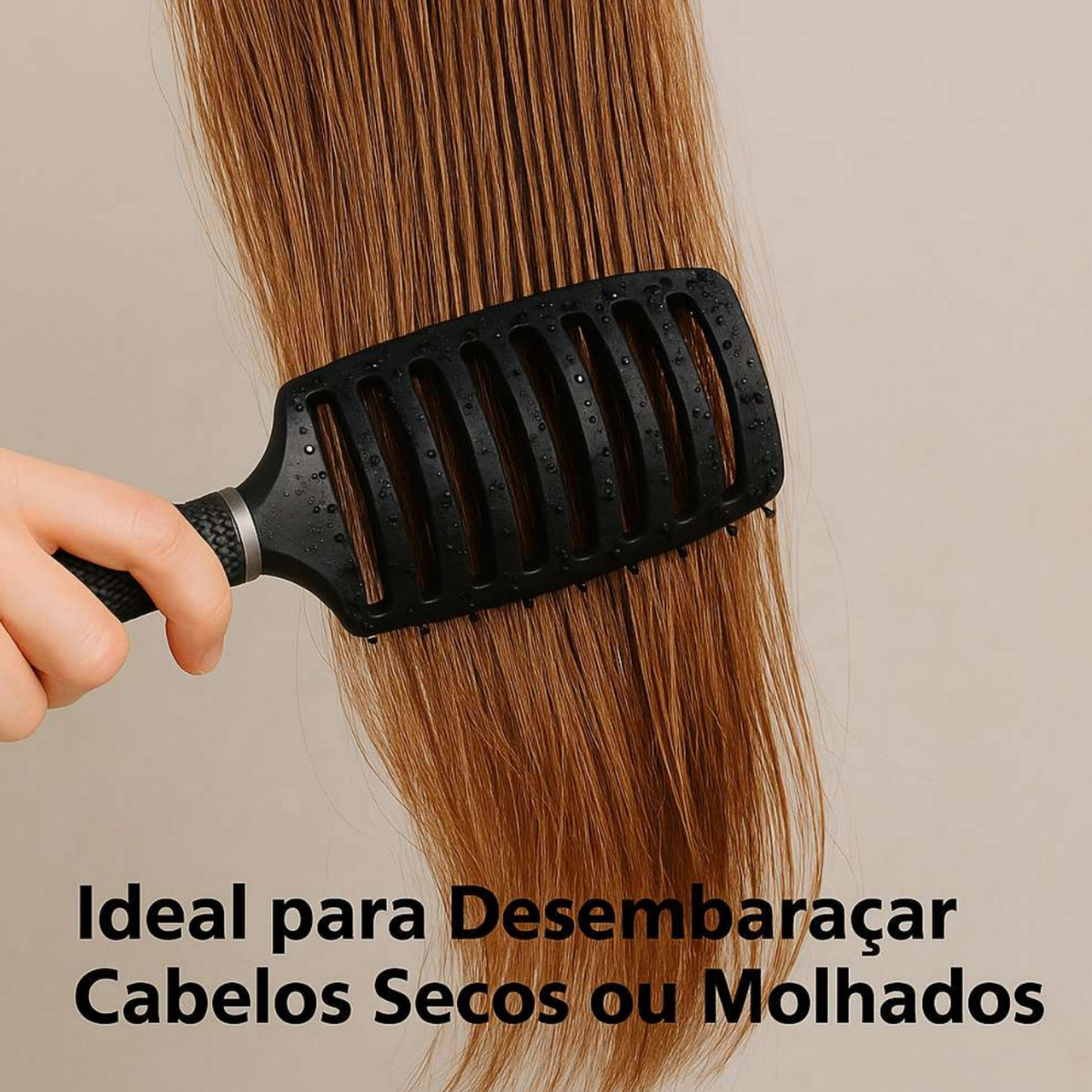 Escova de Cabelo Curvada com Cerdas de Javali – Ventilada e Antiestática