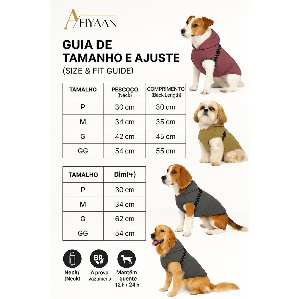 Roupas Impermeáveis para Cães com Estilo – Arnês Peitoral Refletor – Capa de Chuva para Cães – Colete com Arnês Integrado