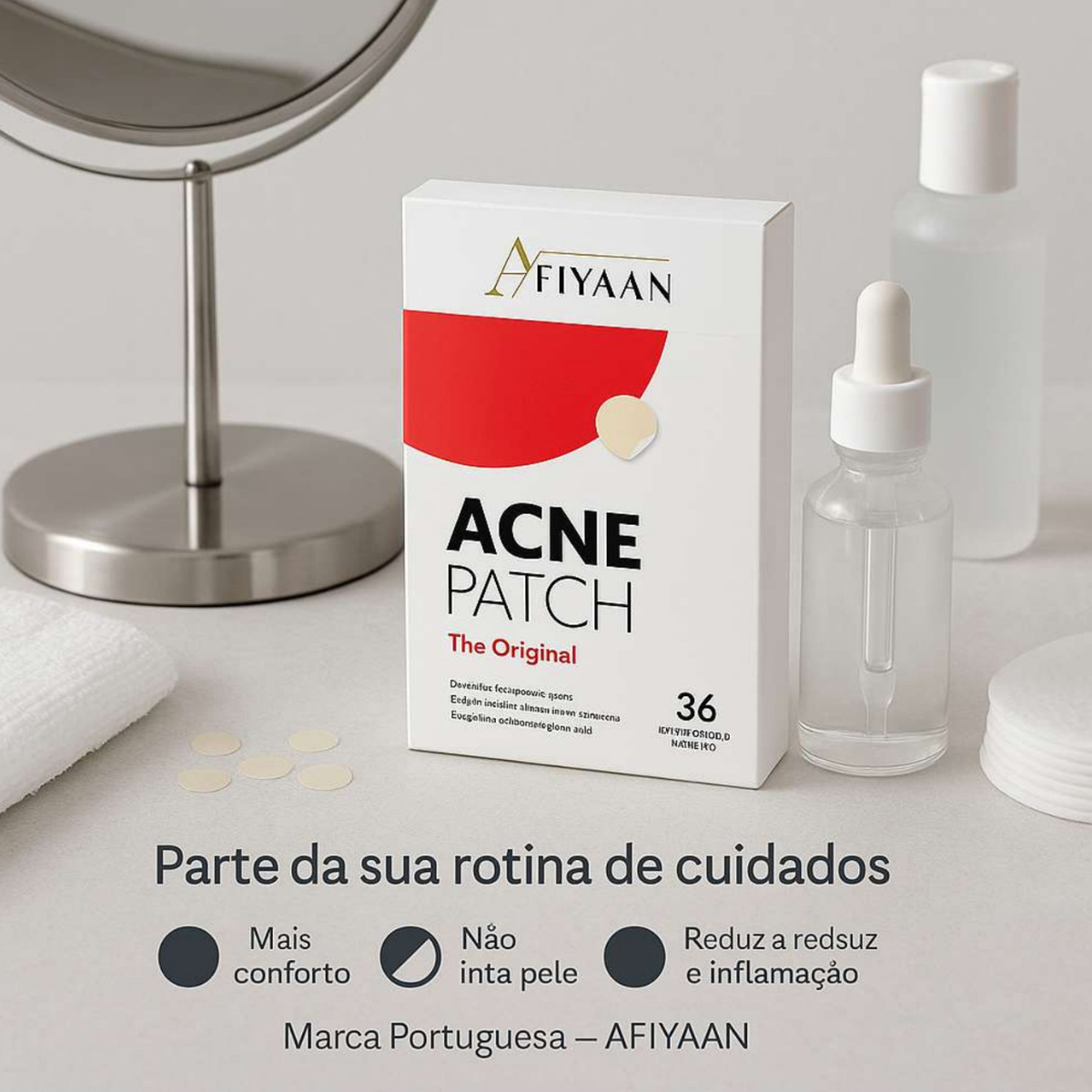 Patches Invisíveis para Acne – Hidrocoloide Cicatrizante e Anti-Espinhas