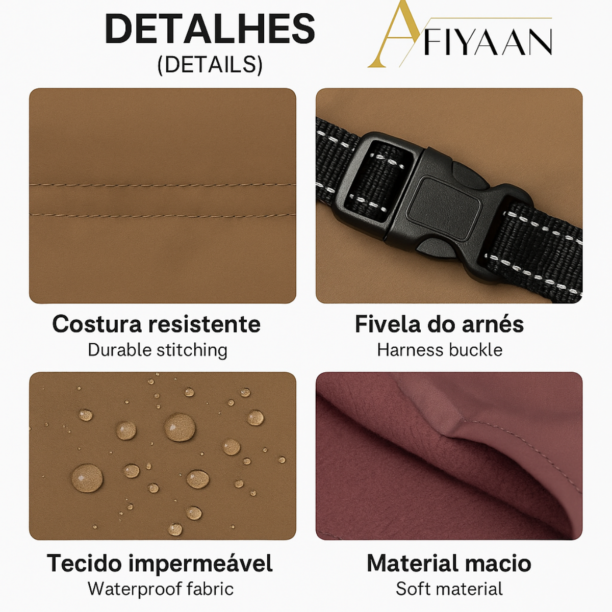 Roupas Impermeáveis para Cães com Estilo – Arnês Peitoral Refletor – Capa de Chuva para Cães – Colete com Arnês Integrado