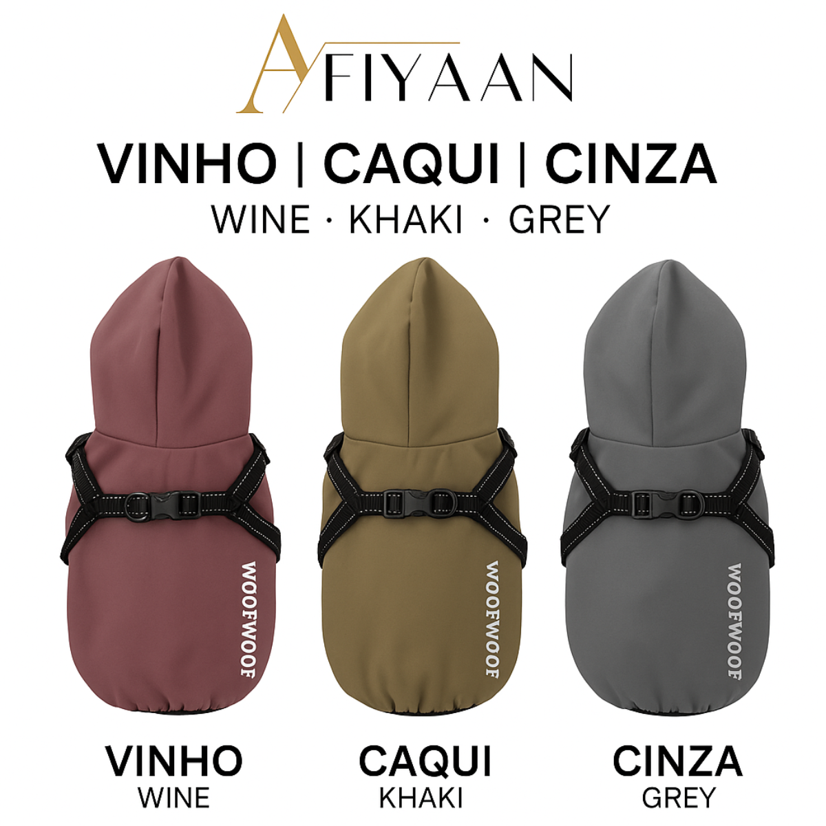 Roupas Impermeáveis para Cães com Estilo – Arnês Peitoral Refletor – Capa de Chuva para Cães – Colete com Arnês Integrado
