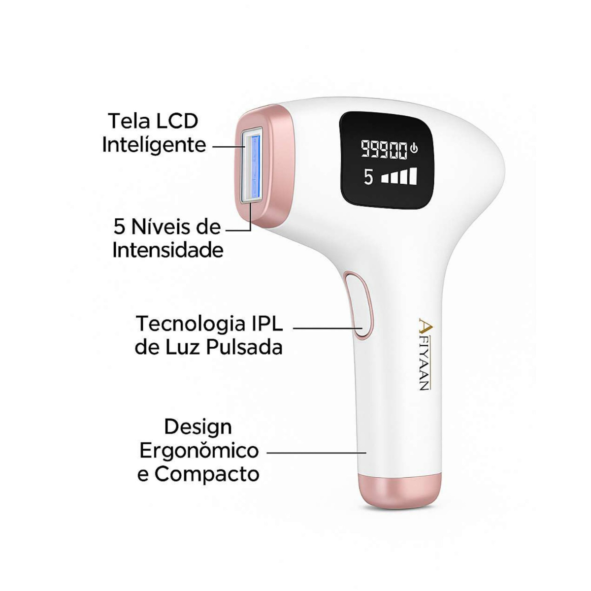 Depilador IPL Portátil com 9 Níveis e Resfriamento a Gelo