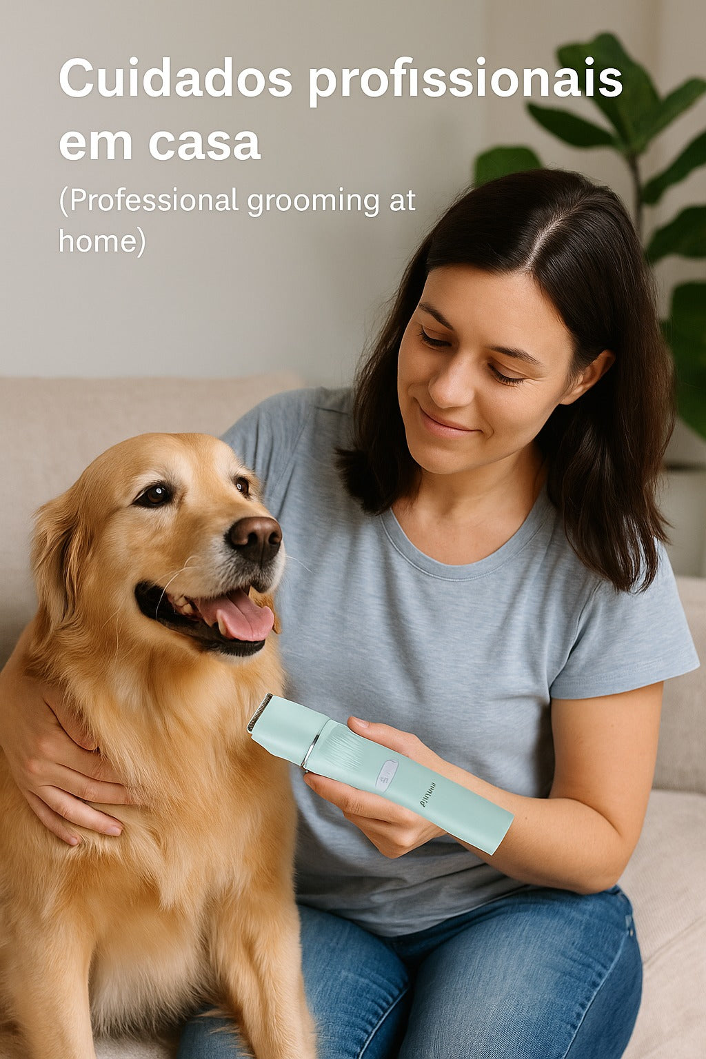 Kit de Higiene 4 em 1 para Animais de Estimação à Prova de Água Recarregável – Aparador Elétrico para Garras, Orelhas e Corpo + Lixadeira de Unhas e Máquina de Tosquiar para Cães
